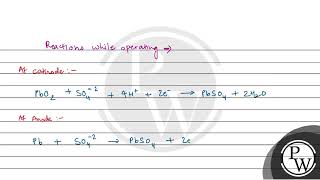 Write anode cathode and overall reaction of lead storage battery [upl. by Nwahc434]