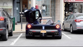 TDF Blue LaFerrari in Flurrying Snow  Greenwich  Pt 12  2X Startups Revs Driving [upl. by Clea305]