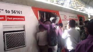 India Train gets pretty crowded in Bombay  Someone call a Cab [upl. by Mathe49]