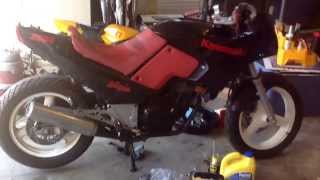 1986 Kawasaki Ninja 250R first start [upl. by Hteik476]