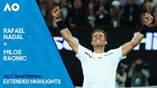 Rafael Nadal v Milios Raonic Extended Highlights  Australian Open 2017 Quarterfinal [upl. by Standford]