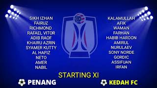 LINE UP PENANG FC vs KEDAH FC  LIVE KEDAH VS PENANG [upl. by Eniloj]