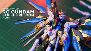 RG STRIKE FREEDOM Speed build  NOOB builds his first RG GUNDAM  ASMR [upl. by Flora]