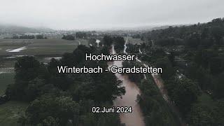 Hochwasser Winterbach Geradstetten an der Rems 02 06 2024 [upl. by Lorn]