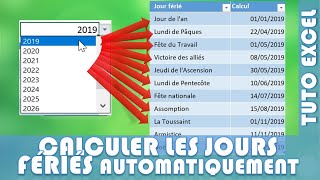 Dates et heures sur Excel  06 Comment calculer les jours fériés sur Excel [upl. by Ateloj]