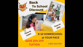 Back to school tuition discount 15 off fulltime enrollment K12 selfpaced learning [upl. by Lleira]