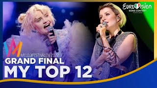 🇸🇪 Melodifestivalen 2022  GRAND FINAL My Top 12 Sweden Eurovision 2022 [upl. by Carlie]