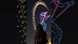 A massive skier made of light drones glides across the sky in Saudi Arabia 😱 [upl. by Eedolem]