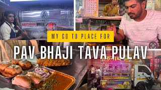 Affordable and tasty pav bhaji and tava pulav Ahmednagar street food [upl. by Nahamas272]