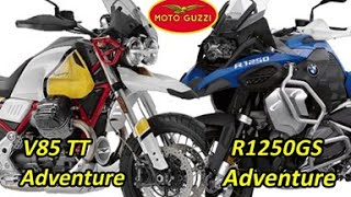 MOTO GUZZI V85 TT Adventure vs BMW R 1250 GS Adventure  Compare R1250GS Adventure amp V85TT Adventure [upl. by Yssis]