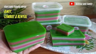 Cara Membuat KUE LAPIS TEPUNG BERAS Agar Awet Lembut dan Kenyal [upl. by Ranzini]