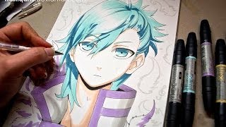 Drawing Uta no prince sama うたの☆プリンスさまっ♪ 一十木 美風藍 Mikaze Ai Letraset Flex markers [upl. by Assenov]