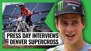 Levi Kitchen RJ Hampshire Jo Shimoda and more talk 2024 Denver SX  PreRace [upl. by Ateekram]