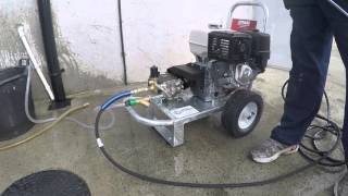 Honda gx 390 4000 psi 15 litre belt driven low speed 1450 rpm Petrol pressure washer [upl. by Adnert]