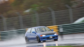 Raw NA Honda eg 200bhp cammed wet track day 💦 [upl. by Akehsay]