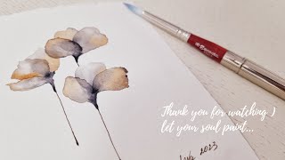 escoda brushes quick review floral watercolor painting in abstract style [upl. by Aniala925]