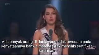 Smart Pidato Frederika Alexis Cull di Miss Universe 2019 [upl. by Lleynad]