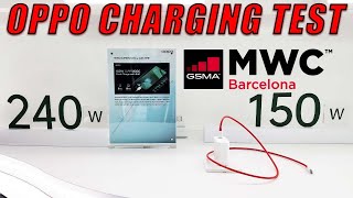 Oppo 240W 150W and 50W SuperVOOC Charging Test MWC2022 [upl. by Nirek]