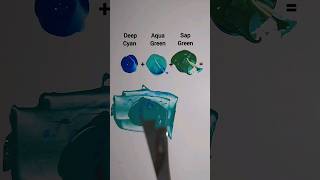 Deep Cyan Aqua Green and Sap Green color mixing recipe  color mixing  colormixing paintmixing [upl. by Aikimat]