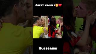 De Bruyne vs Courtois Their wife battle football battle couple short [upl. by Ainahtan]