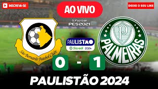 SAO BERNARDO 0 X 1 PALMEIRAS  VERDÃƒO VENCE  JOGO DE HOJE  ASSISTA AGORA AO VIVO NO PES 2021 [upl. by Mickie]