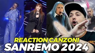 REACTION ALLE CANZONI DI SANREMO 2024 [upl. by Delacourt]