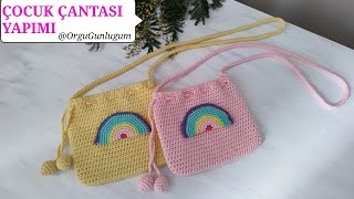 ÇOCUK ÇANTASI YAPIMI 🌸 ÖRGÜ ÇOCUK ÇANTASI 🌸children knitting bag🌸knit bag [upl. by Avraham]