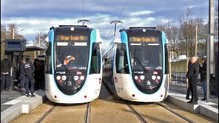 Tramway de Paris ligne T4  Inauguration de la branche ClichyMontfermeil [upl. by Aloek]