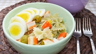 Ensalada de Pasta Fría con Atún y Huevo  Recetas Fáciles y Sanas [upl. by Aivatnohs841]