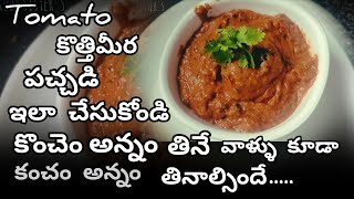 టమాటో కొత్తిమీర పచ్చడి తయారీ విధానం How to prepare tomatocoriander chutney recipe🤤 viralchutney [upl. by Knutson137]