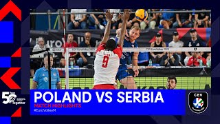 Poland vs Serbia I Match Highlights 14 Finals I CEV EuroVolley 2023 Men [upl. by Yessej]