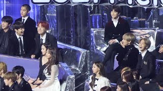 171202 방탄소년단 BTS엑소트와이스  슈가x수란 핫트렌드상 리액션 Reaction 전체 직캠 Fancam 2017 멜론 뮤직 어워드 by Mera [upl. by Buckden]