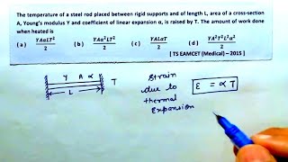 Elasticity  Physics  Class 11 Pyq mechanical properties The temperature of a steel  Neet  Jee [upl. by Cirri]