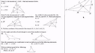 Honors Geometry Chapter 5 [upl. by Naerol11]