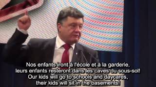 Porochenko à propos du Donbass quotLeurs enfants resteront dans les cavesquot engamp français [upl. by Silirama451]