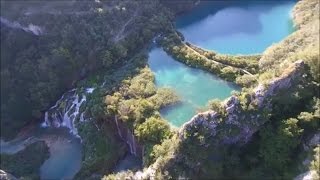 Stunning Plitvice lakes national park drone view Croatia [upl. by Holihs]