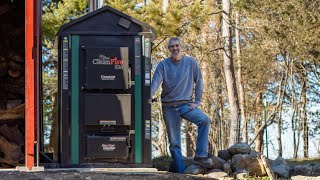 Heating 1870s House with CleanFire 500 Outdoor Wood Furnace from WoodMaster Fills just once a day [upl. by Noskcire263]