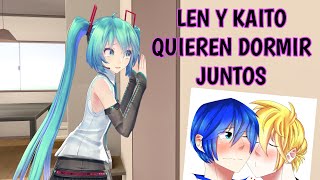 Miku no quiere dejar solo a Kaito con Kagamine Len 【Talkloid  MMD】 [upl. by Now]