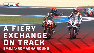 Rabats FURIOUS encounter with Baz in FP3 🔥  EmiliaRomagnaWorldSBK 🇮🇹 [upl. by Westney65]