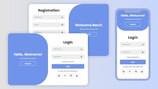 Responsive Login and Registration Form in HTML CSS amp Javascript [upl. by Aurlie468]