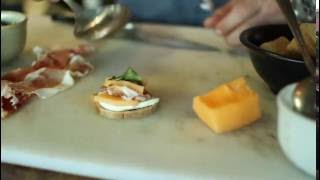 How to Make a Parma Ham Canape With Melon [upl. by Orlov]