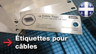 Étiquettes pour câbles  Gravure Laser de lacier inoxydable [upl. by Lexis344]