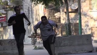 Syria fighting rages in Aleppos Bustan alQasr [upl. by Alvy]