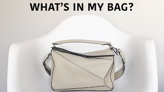 2016 Whats in my bag  包包有什麼？  Loewe Puzzle bag review [upl. by Epilif]