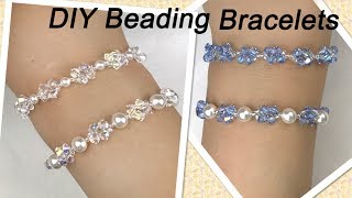 Easy DIY Beading Bracelets with Swarovski Pearls and Swarovski Crystal Bicone Beads [upl. by Arev195]