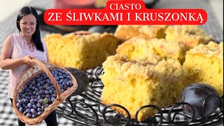 CIASTO ZE ŚLIWKAMI I KRUSZONKĄ Pyszne łatwe ciasta przepisy Pyszne ciasto na niedzielę [upl. by Shepp856]