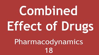 Combined effect of drugs Pharmacodynamics Part 18  Dr Shikha Parmar [upl. by Aracot]