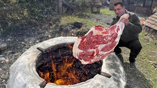 Huge Beef Leg weighing 20 KG Meat Dish For The Whole Village [upl. by Aynuat]