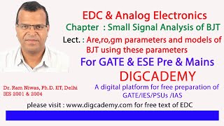 EDC amp Analog Electronics Chap 8 BJT small signal analysis L3 regmro parameters amp re amp pi models [upl. by Gladstone]