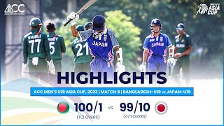 ACC Mens U19 Asia Cup  BangladeshU19 vs JapanU19  Highlights [upl. by Raycher]